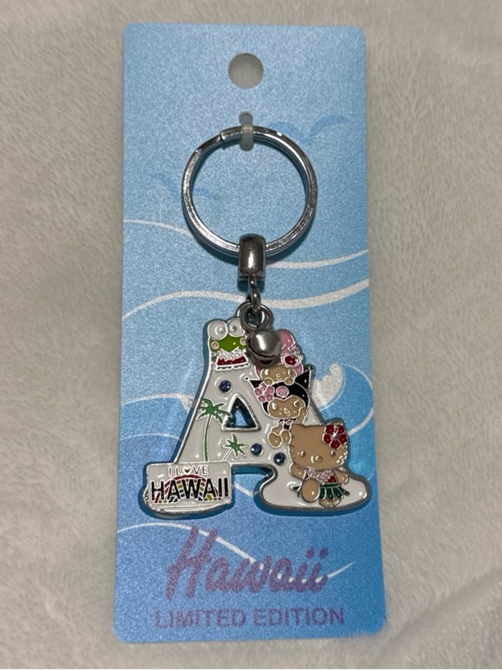 Hawaii A Letter Charm Keychain